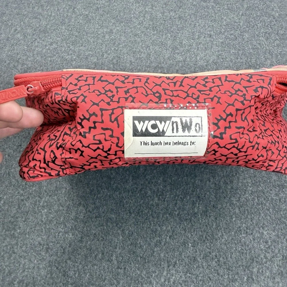 WCW nWo Wrestling Lunch Box Bag 1990s Red STING Goldberg Nash